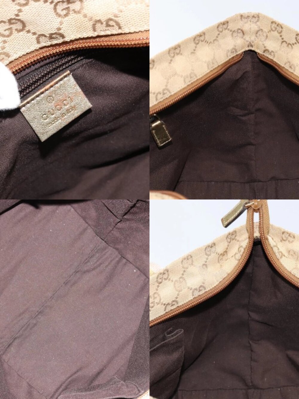 GUCCI GG Canvas Hand Bag Beige Gold 131228 Auth gh1835 - Picture 16 of 16